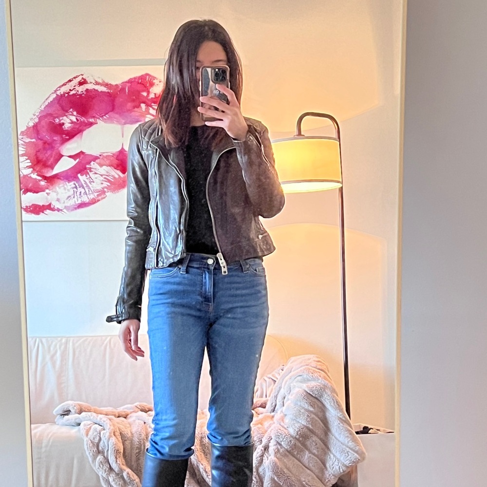 Women's Allsaints off Black Leather Jacket